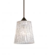 Besa Lighting 1XC-5125GL-LED-BR-L - Besa Pendant Nico 4 Bronze Stone Glitter 1x5W LED, 15Ft. Cord