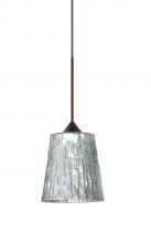 Besa Lighting 1XC-5125SF-BR - Besa Pendant Nico 4 Bronze Stone Silver Foil 1x35W Halogen