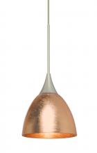 Besa Lighting 1XT-1758CF-SN - Besa Divi Pendant, Copper Foil, Satin Nickel, 1x50W Halogen