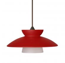 Besa Lighting 1XT-271831-LED-BR-L - Besa Pendant Trilo 7 Bronze Red Matte 1x5W LED, 15Ft. Cord