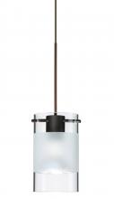 Besa Lighting 1XT-6524EC-LED-BR - Besa Pendant Scope Bronze Clear/Frost 1x5W LED Mr16