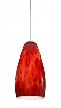 Besa Lighting 1XT-719841-LED-SN-L - Besa Pendant Karli Satin Nickel Garnet 1x5W LED, 15Ft. Cord