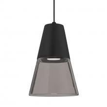 Besa Lighting 1XT-TIMO6BS-LED-BK - Besa Timo 6 Pendant,Smoke/Black, Black Finish, 1x9W LED