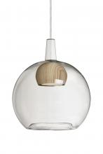 Besa Lighting 1JC-BENJICLNA-LED-SN - Besa, Benji Cord Pendant, Clear/Natural, Satin Nickel Finish, 1x9W LED