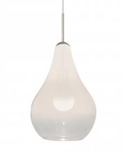 Besa Lighting 1JC-LEONWC-LED-SN - Besa, Leon Cord Pendant, Milky White/Clear, Satin Nickel Finish, 1x9W LED