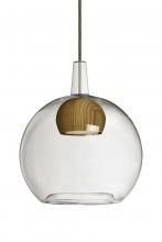 Besa Lighting 1JT-BENJICLMD-LED-BR - Besa, Benji Cord Pendant, Clear/Medium, Bronze Finish, 1x9W LED