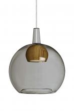 Besa Lighting 1JT-BENJISMMD-LED-SN - Besa, Benji Cord Pendant, Smoke/Medium, Satin Nickel Finish, 1x9W LED