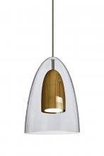 Besa Lighting 1JT-DANOCLNA-LED-BR - Besa, Dano Cord Pendant, Clear/Natural, Bronze Finish, 1x9W LED