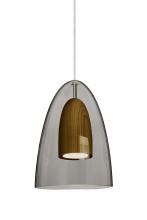 Besa Lighting 1JT-DANOSMMD-LED-SN - Besa, Dano Cord Pendant, Smoke/Medium, Satin Nickel Finish, 1x9W LED