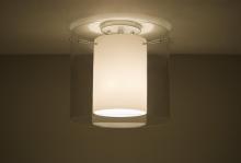 Besa Lighting 1KM-C18407-LED-SN - Besa Ceiling Pahu 12 Satin Nickel Clear/Opal 1x11W LED