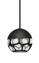 Besa Lighting 1TT-ROCKYBK-LED-BR - Besa, Rocky Stem Pendant, Black, Bronze Finish, 1x9W LED