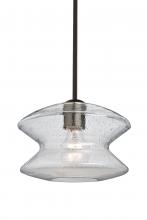 Besa Lighting 1TT-ZENCL-BR - Besa, Zen Stem Pendant , Clear Bubble, Bronze Finish, 1x60W Medium Base