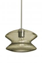 Besa Lighting 1TT-ZENLT-SN - Besa, Zen Stem Pendant , Latte Bubble, Satin Nickel Finish, 1x60W Medium Base