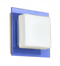 Besa Lighting 1WS-773592-LED-SN - Besa Wall Alex Satin Nickel Opal/Blue 1x5W LED