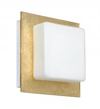 Besa Lighting 1WS-7735GF-LED-CR - Besa Wall Alex Chrome Opal/Gold Foil 1x5W LED