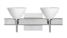 Besa Lighting 2SW-174307-CR-SQ - Besa Wall With SQ Canopy Domi Chrome White 2x40W G9