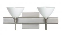 Besa Lighting 2SW-174307-SN-SQ - Besa Wall With SQ Canopy Domi Satin Nickel White 2x40W G9