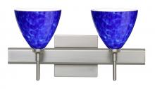 Besa Lighting 2SW-177986-LED-SN-SQ - Besa Wall With SQ Canopy Mia Satin Nickel Blue Cloud 2x5W LED