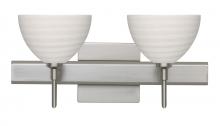 Besa Lighting 2SW-4679KR-LED-SN-SQ - Besa Wall With SQ Canopy Brella Satin Nickel Chalk 2x5W LED