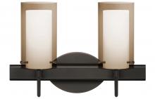 Besa Lighting 2SW-S44007-BR - Besa Pahu 4 Wall 2SW Transparent Smoke/Opal Bronze 2x40W G9