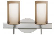 Besa Lighting 2SW-S44007-SN - Besa Pahu 4 Wall 2SW Transparent Smoke/Opal Satin Nickel 2x40W G9