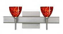 Besa Lighting 2SW-185841-SN-SQ - Besa Divi Wall With Sq Canopy 2SW Garnet Satin Nickel 2x40W G9