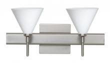 Besa Lighting 2SW-512107-LED-SN-SQ - Besa Wall With SQ Canopy Kani Satin Nickel Opal Matte 2x5W LED