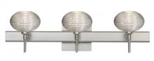 Besa Lighting 3SW-5612GL-LED-SN-SQ - Besa Wall With SQ Canopy Lasso Satin Nickel Glitter 3x5W LED