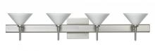 Besa Lighting 4SW-117607-SN-SQ - Besa Wall With SQ Canopy Kona Satin Nickel White 4x40W G9