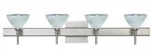 Besa Lighting 4SW-174352-LED-SN-SQ - Besa Wall With SQ Canopy Domi Satin Nickel Marble 4x5W LED