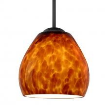 Besa Lighting B-412218-MED-BK - Besa Bolla Pendant For Multiport Canopy Amber Cloud Black 1x40W MAX E26 Base