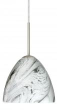 Besa Lighting B-7572MG-SN - Besa Sasha Pendant For Multiport Canopy Satin Nickel Marble Grigio 1x50W Candelabra