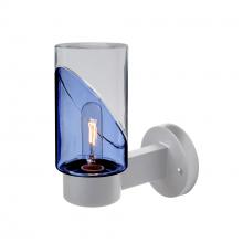 Besa Lighting BLINKBL-WALL-SL - Blink Outdoor Sconce, Blue/Clear, Silver Finish, 1x60W Medium Base