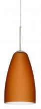 Besa Lighting J-151180-LED-SN - Besa Riva 9 LED Pendant J Amber Matte Satin Nickel 1x9W LED