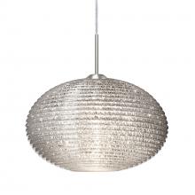 Besa Lighting J-4912GL-LED-SN-L - Besa Pendant For Multiport Canopy Pape 10 Satin Nickel Glitter 1x9W LED, 15Ft. Cord