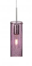 Besa Lighting J-JUNI10PL-SN - Besa, Juni 10 Pendant For Multiport Canopy, Plum Bubble, Satin Nickel, 1x60W Medium B