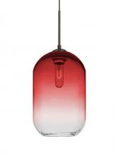 Besa Lighting J-OMEGA12RD-BR-L - Besa, Omega 12 Cord Pendant For Multiport Canopies,Red/Clear, Bronze Finish, 1x60W Me