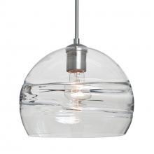 Besa Lighting J-SPIR10CL-SN-L - Besa Spirit 10 Pendant For Multiport Canopy, Clear, Satin Nickel Finish, 1x60W Medium