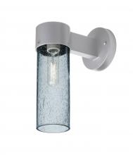 Besa Lighting JUNI10BL-WALL-SL - Besa, Juni 10 Outdoor Sconce, Blue Bubble, Silver Finish, 1x60W Medium Base