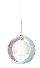 Besa Lighting RXP-4293SF-SN - Besa Pendant Pogo Satin Nickel White/Inner Silver 1x35W Halogen