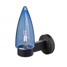 Besa Lighting SULUBL-WALL-BK - Sulu Outdoor Sconce, Blue Bubble, Black Finish, 1x60W Medium Base