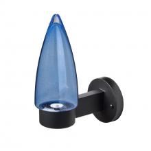 Besa Lighting SULUBL-WALL-LED-BK - Sulu Outdoor Sconce, Blue Bubble, Black Finish, 1x4W LED