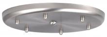 Besa Lighting T26X-SN-277 - Besa 6-Light Round 12V Multiport Canopy, Satin Nickel, 277V Input