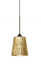 Besa Lighting X-5125GF-LED-BR - Besa Pendant For Multiport Canopy Nico 4 Bronze Stone Gold Foil 1x5W LED