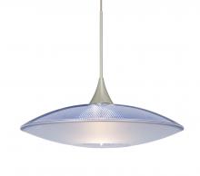 Besa Lighting X-6294BL-SN-L - Besa Pendant For Multiport Canopy Spazio Satin Nickel Blue/Frost 1x50W Halogen, 15Ft.