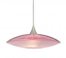 Besa Lighting X-6294RD-SN-L - Besa Pendant For Multiport Canopy Spazio Satin Nickel Red/Frost 1x50W Halogen, 15Ft.