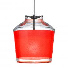 Besa Lighting X-PIC6RD-BK - Besa Pendant For Multiport Canopy Pica 6 Black Finish, Red Sand 1x50W MAX GY6.35 Base