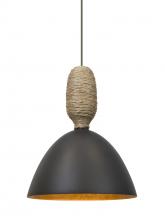 Besa Lighting XP-CREED-LED-BR-L - Besa Creed Cord Pendant, Dark Bronze With Gold Reflector, Bronze Finish, 1x9W LED, 15