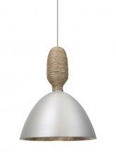 Besa Lighting XP-CREED-LED-SN-L - Besa Creed Cord Pendant, Satin Nickel With Silver Reflector, Satin Nickel Finish, 1x9