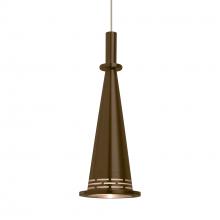 Besa Lighting XP-PRINCECNBR-LED-SN - Besa, Prince Cord Pendant, Bronze Cone, Satin Nickel Finish, 1x9W LED